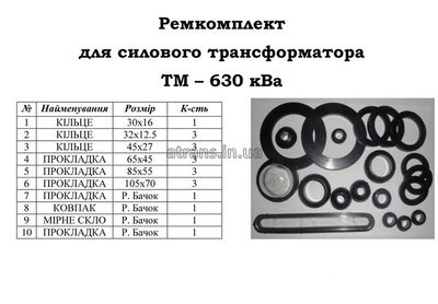 Ремкомплект на трансформатор ТМ 630 кВа цена 2000 грн Киев 9720109 фото